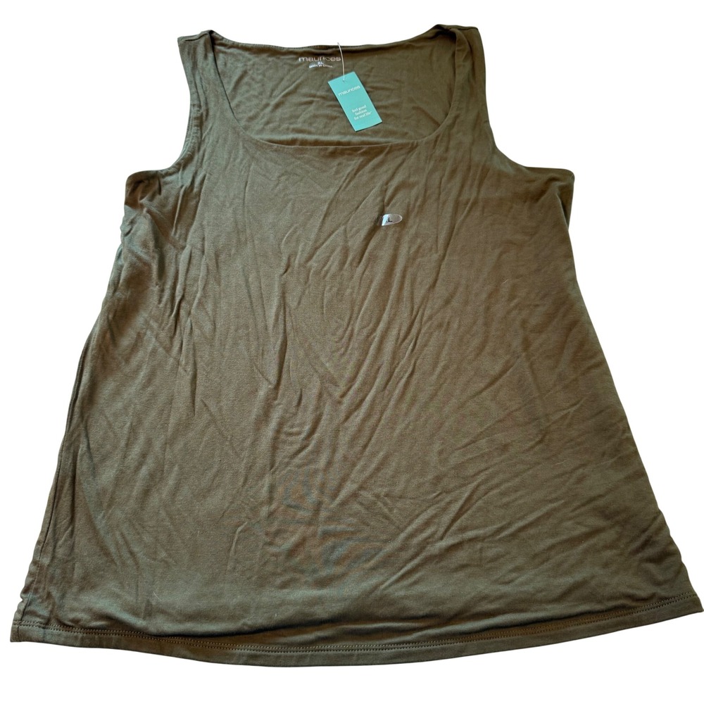 Maurices Womens XL Forest Hunter Green Scoop Neck Sleeveless Tank Top New NWT